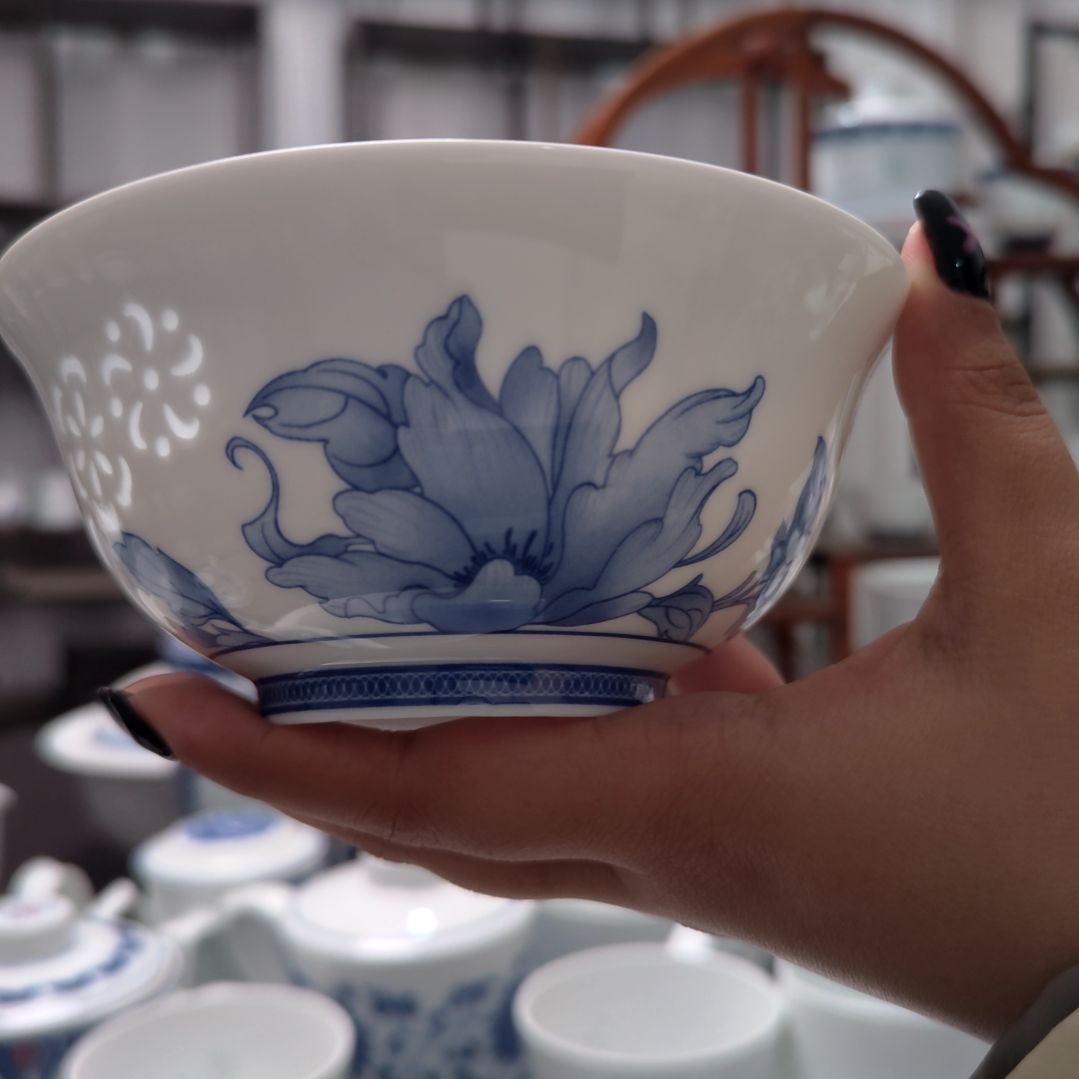 陶瓷清水芙蓉5寸饭碗一个