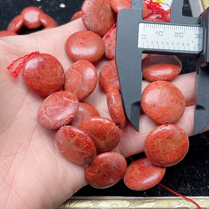 玛瑙/玉髓珠宝半成品未镶嵌一条23mm三姑娘圆饼