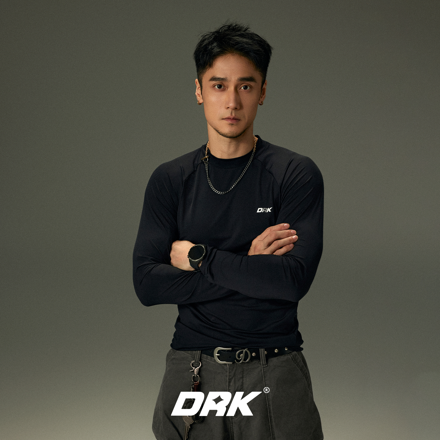 DRK银标打底紧身衣秋冬速干透气健身运动纯色内搭训练服T恤男