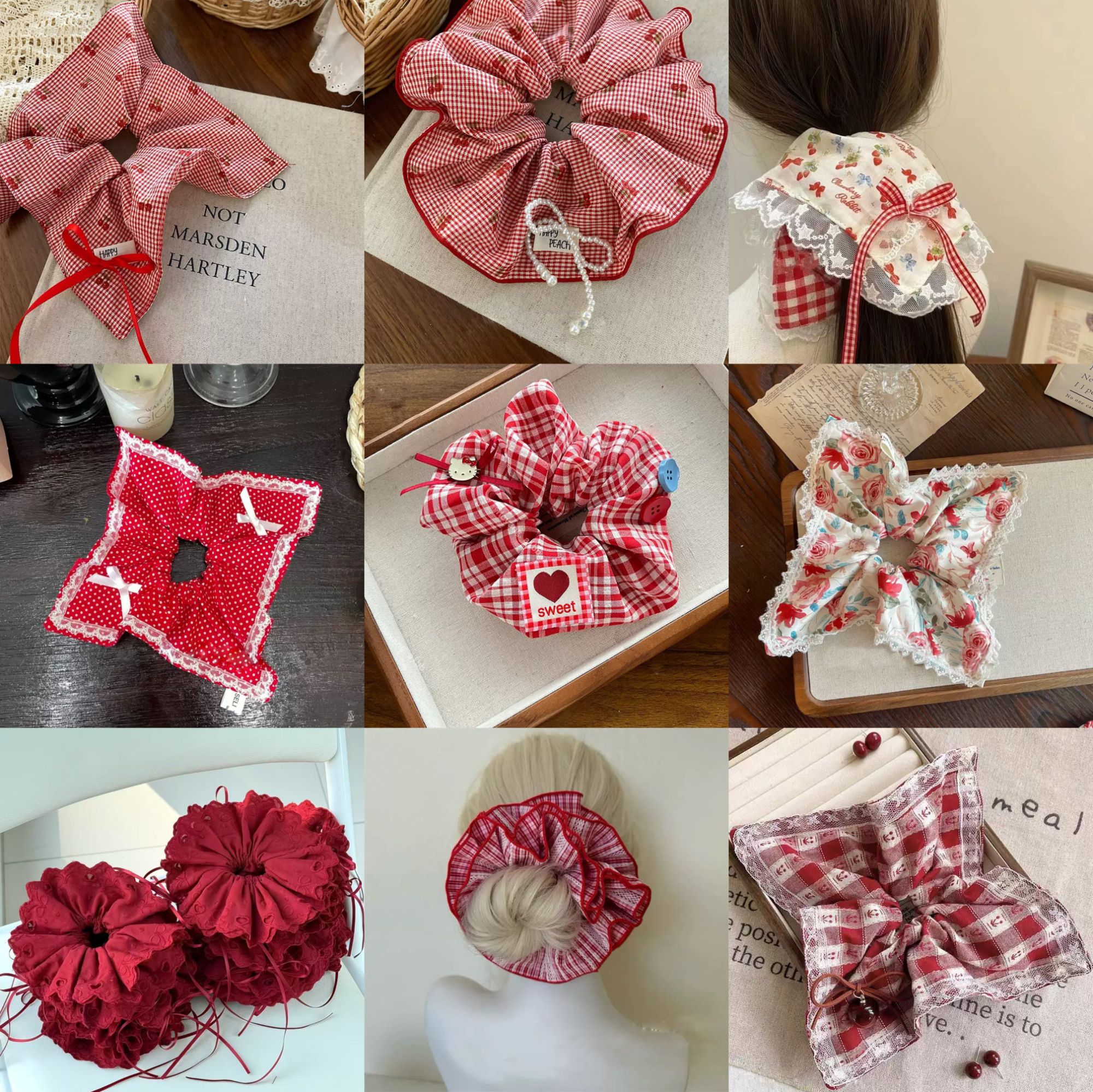 发圈 方巾 抓夹 发卡 多样性 气质 少女 复古 百搭 时尚 可爱