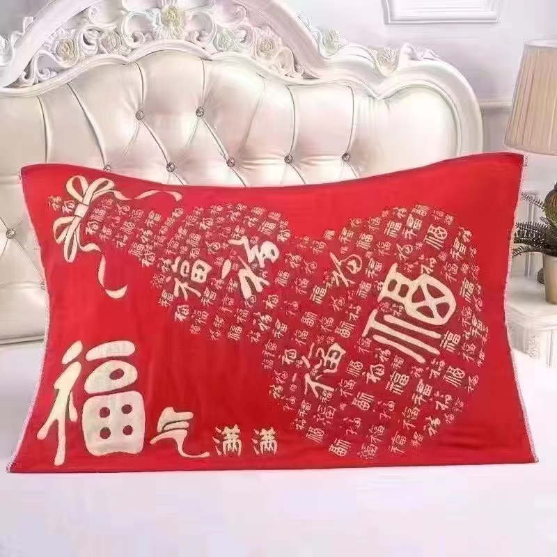 【红福禄】枕巾 52*78cm纱布棉枕巾一对