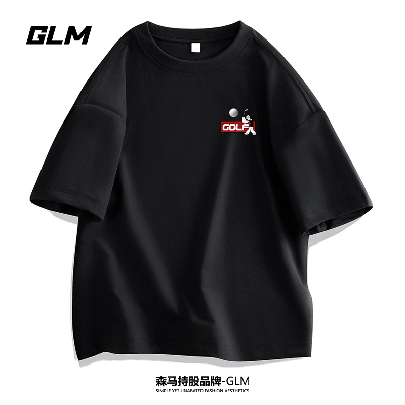 大力水手联名GLM夏季男士短袖T恤衫情侣半袖百搭体恤圆领打底上衣
