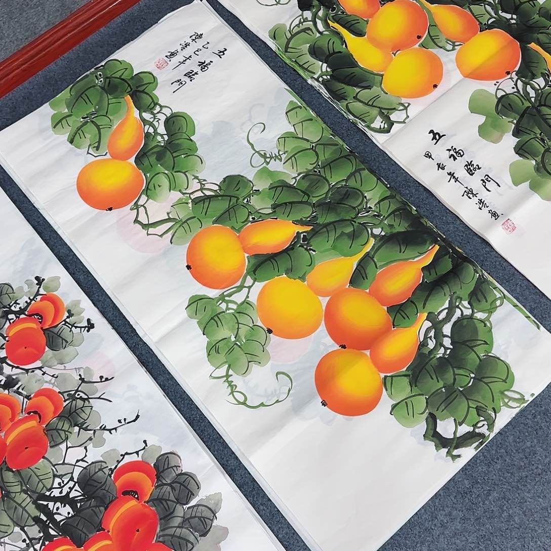 国画尺寸50X100手绘作品 