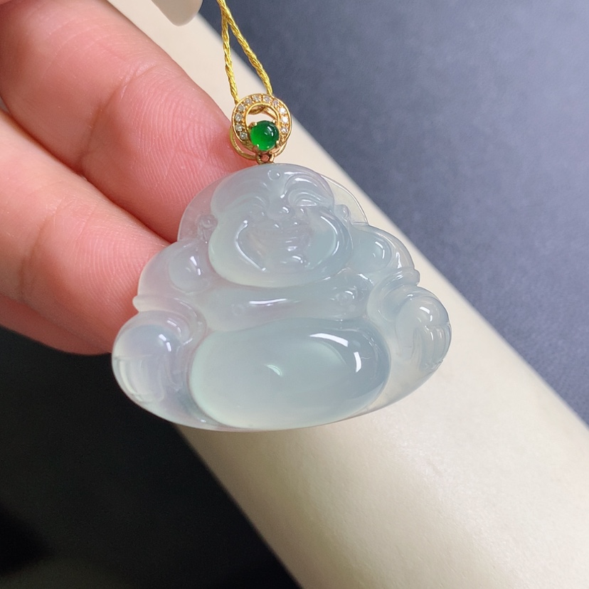 【闪购商品】翡翠颈饰18K金镶嵌佛公