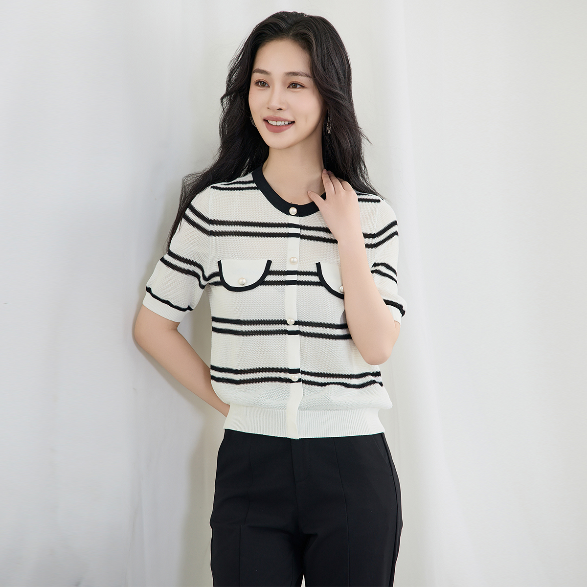 【小余专属】佳人苑针织衫女夏季新款J425057