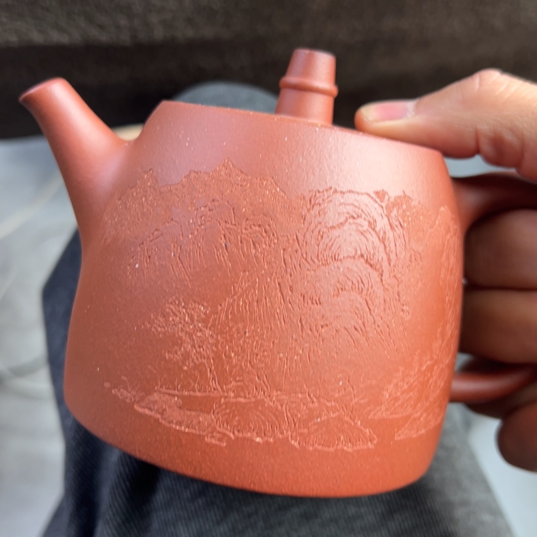 什***5紫砂茶壶红皮龙汉铎