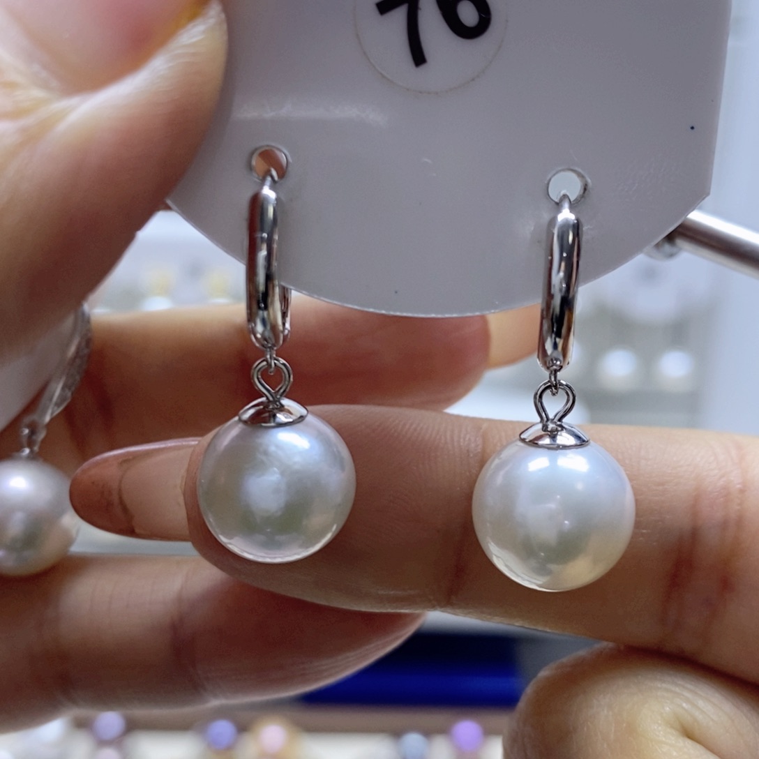 淡水珍珠耳饰银S925镶嵌