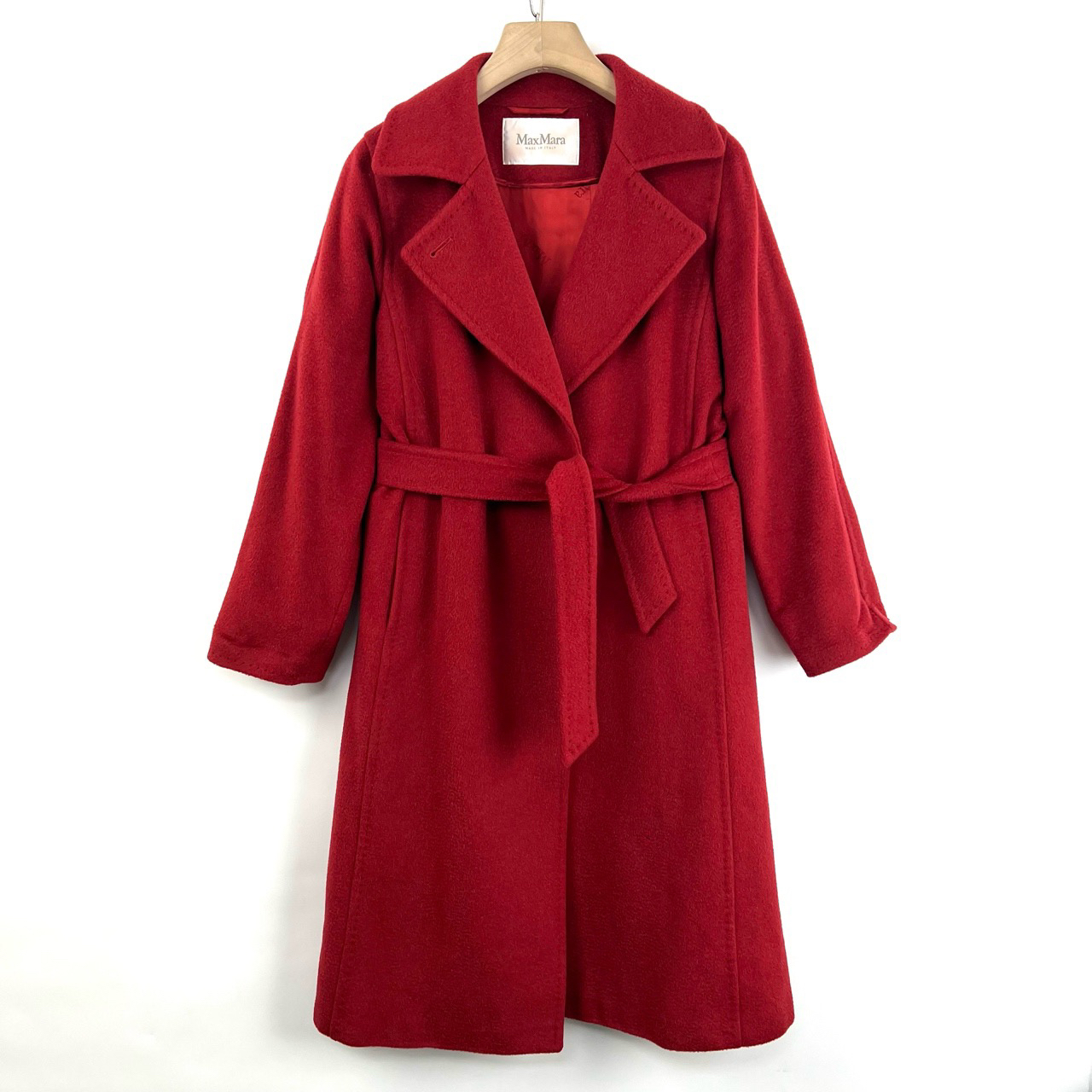 99新 MaxMara 36码/Manuela红色驼绒中长款大衣/05622