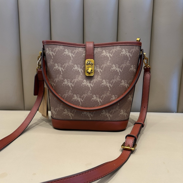 【水桶包】轻奢复古印花单肩包百搭设计感斜挎女士包