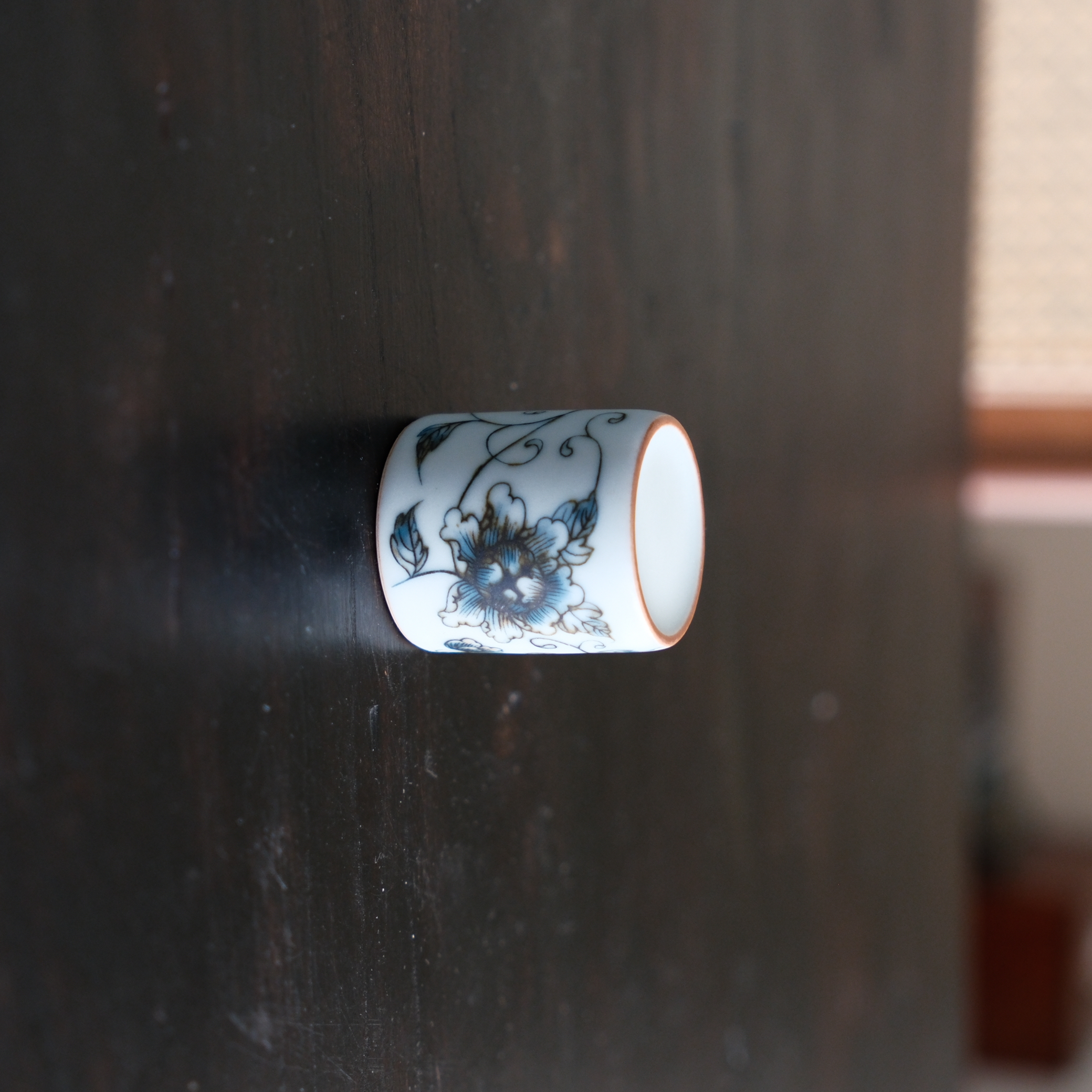 【德艺堂】 亚青牡丹缠枝莲盖置