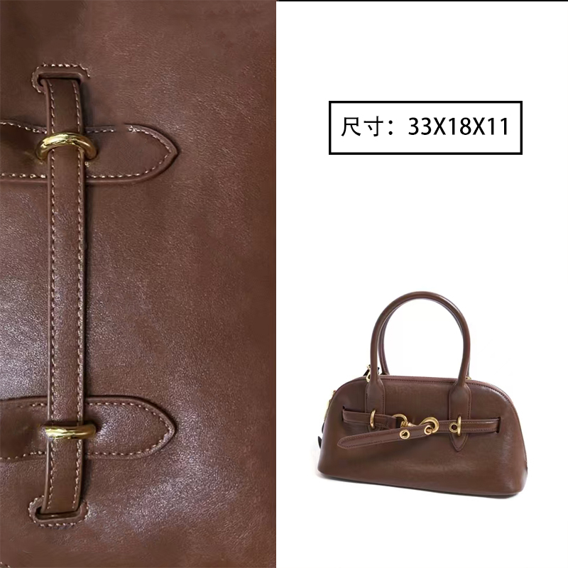 手工真皮女包  今年秋冬必备来的一只贝壳包 