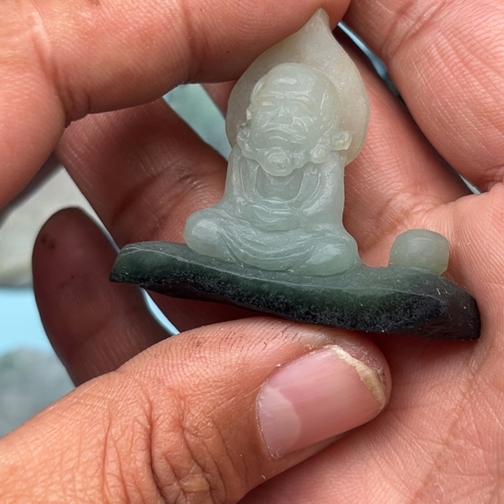 定制翡翠未镶嵌达摩悟道