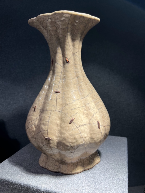 手工制作生坑海棠瓶陶瓷摆件