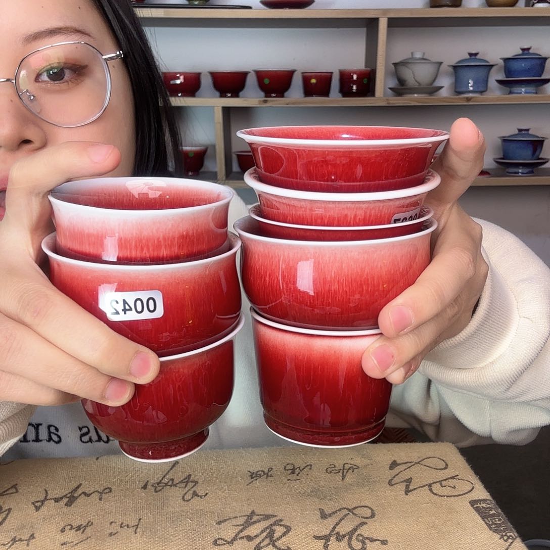 杯景德镇郎红陶瓷