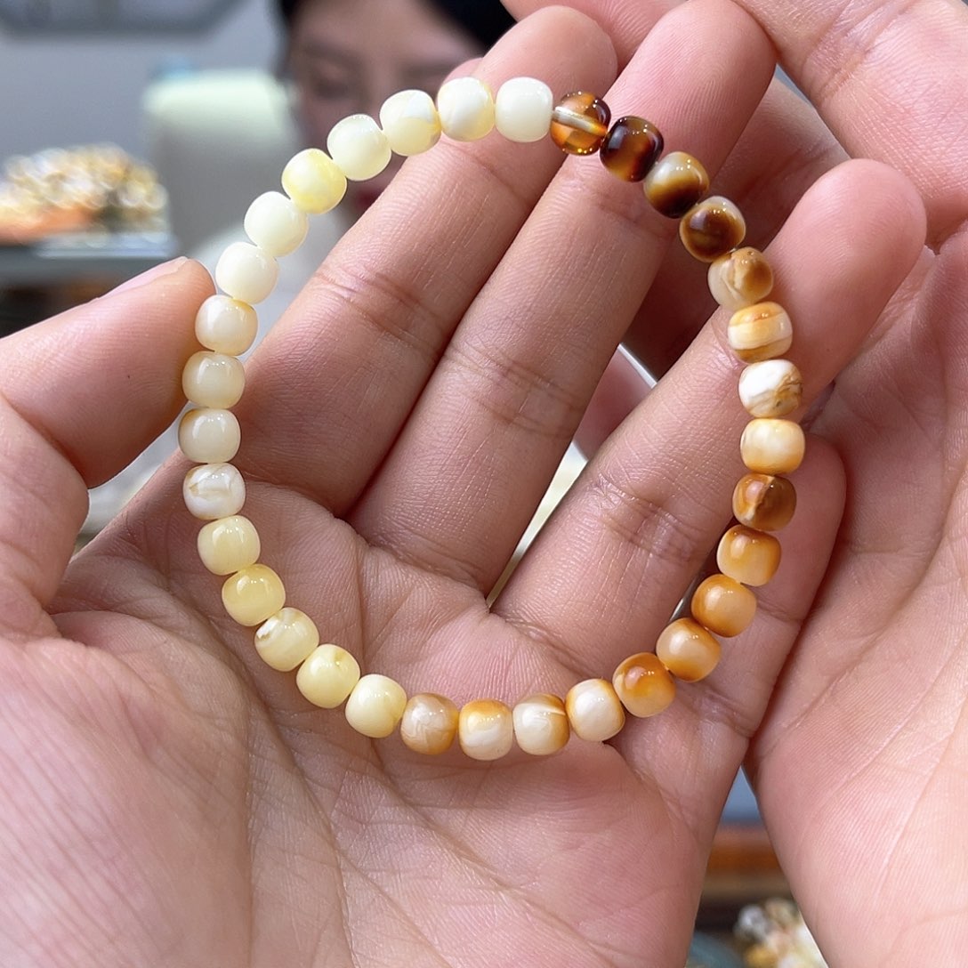 琥珀裸石未镶嵌蜜蜡手串6.0mm