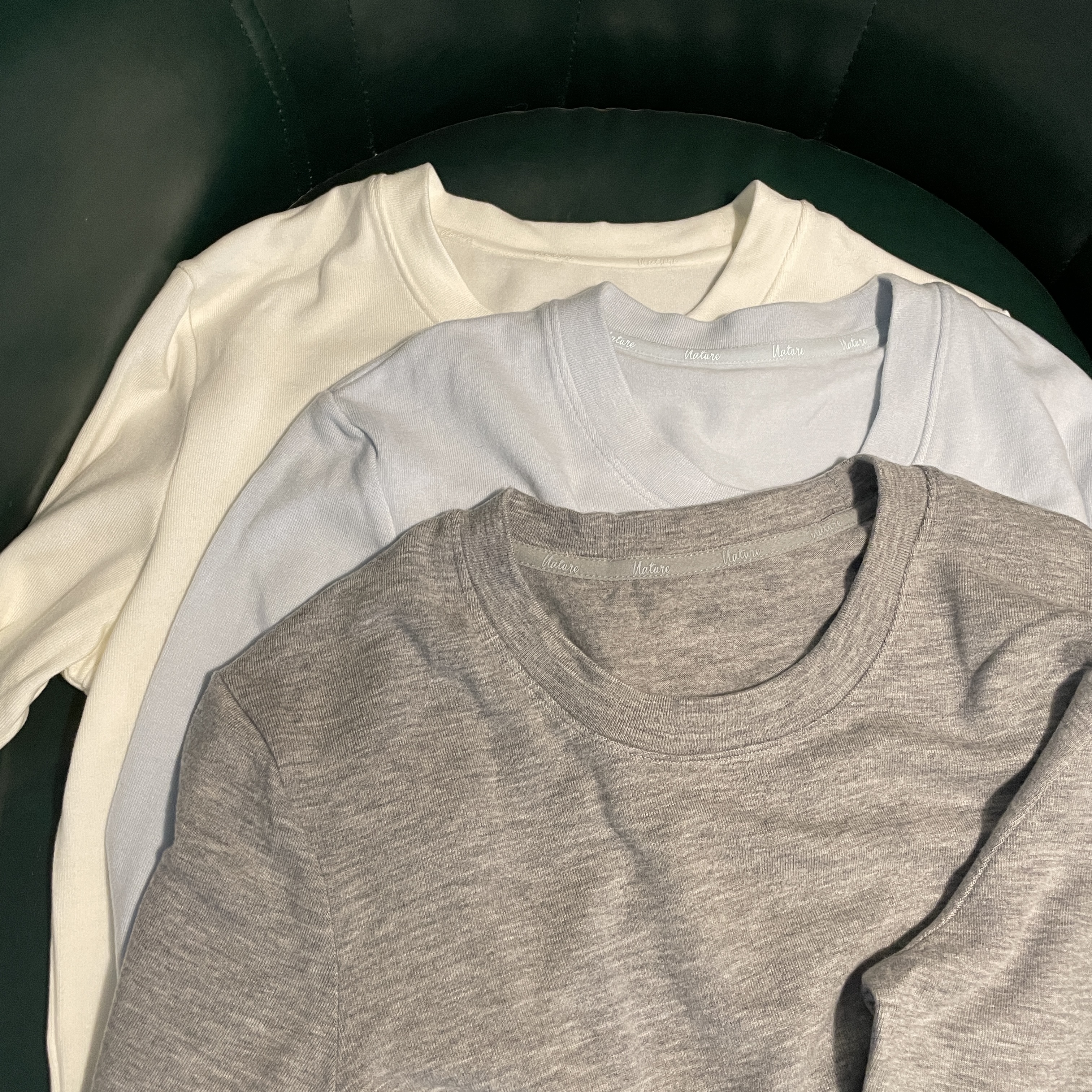 小温暖·羊毛打底衫女新款圆领上衣简约纯色保暖长袖T恤