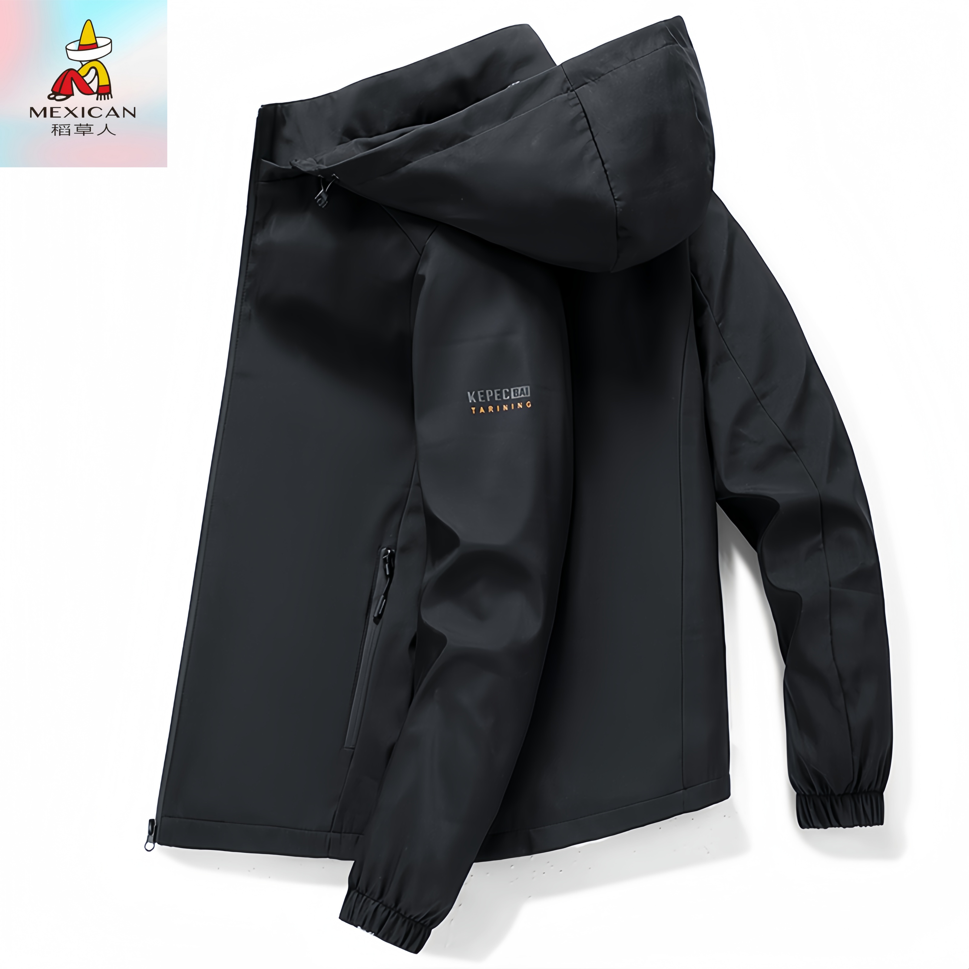 Mexican/稻草人秋冬季新款男士商务夹克时尚百搭冲锋衣休闲外套潮