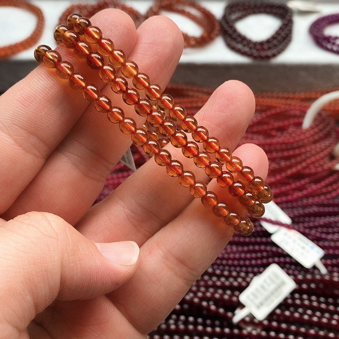 石榴石手链未镶嵌4.8mm芬达石