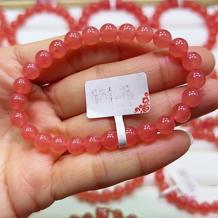 菱锰矿（红纹石）手串未镶嵌
