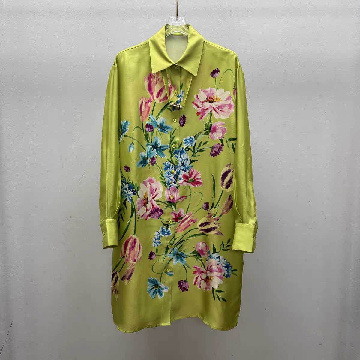 红姐严选翻领定位花民族风宽松衬衫31448