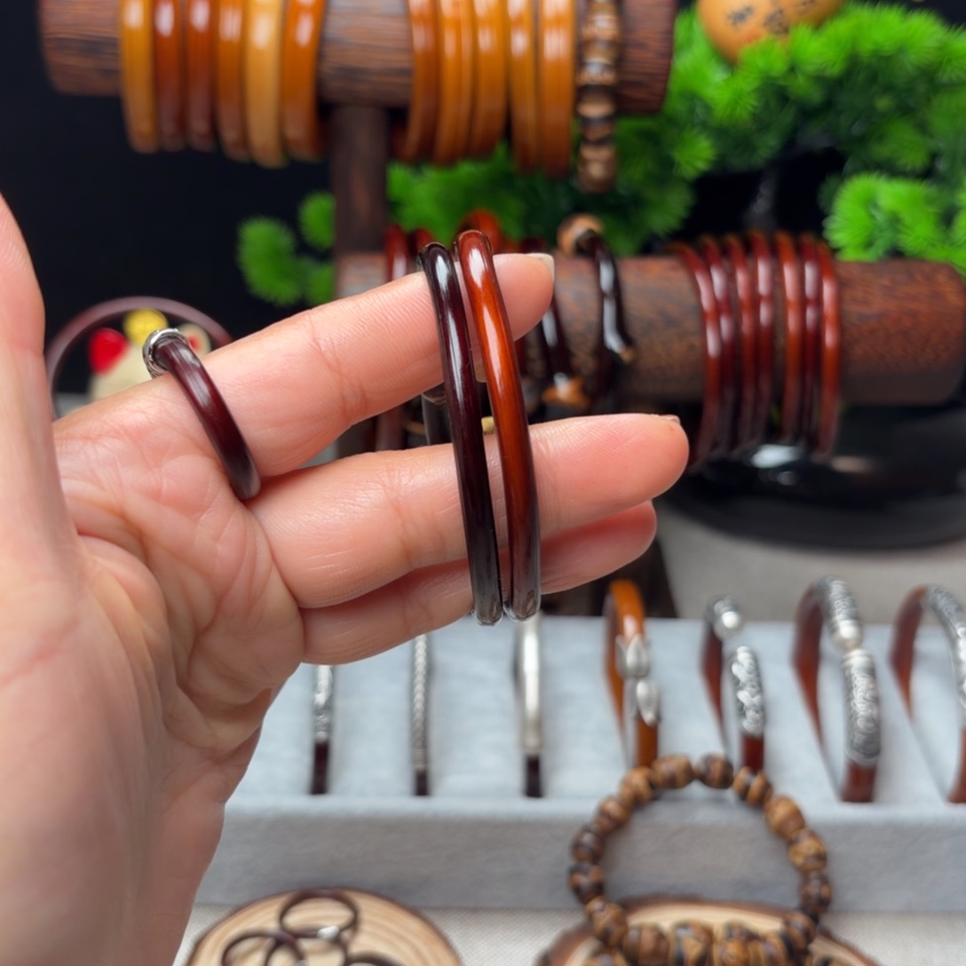 景***飒木质非金属鸡血藤手镯