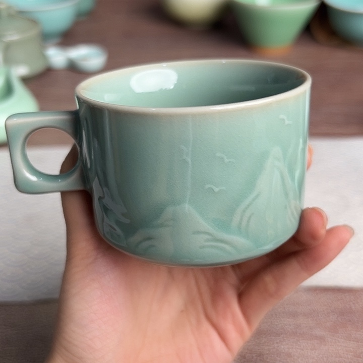 龙泉云间青瓷小米茶器