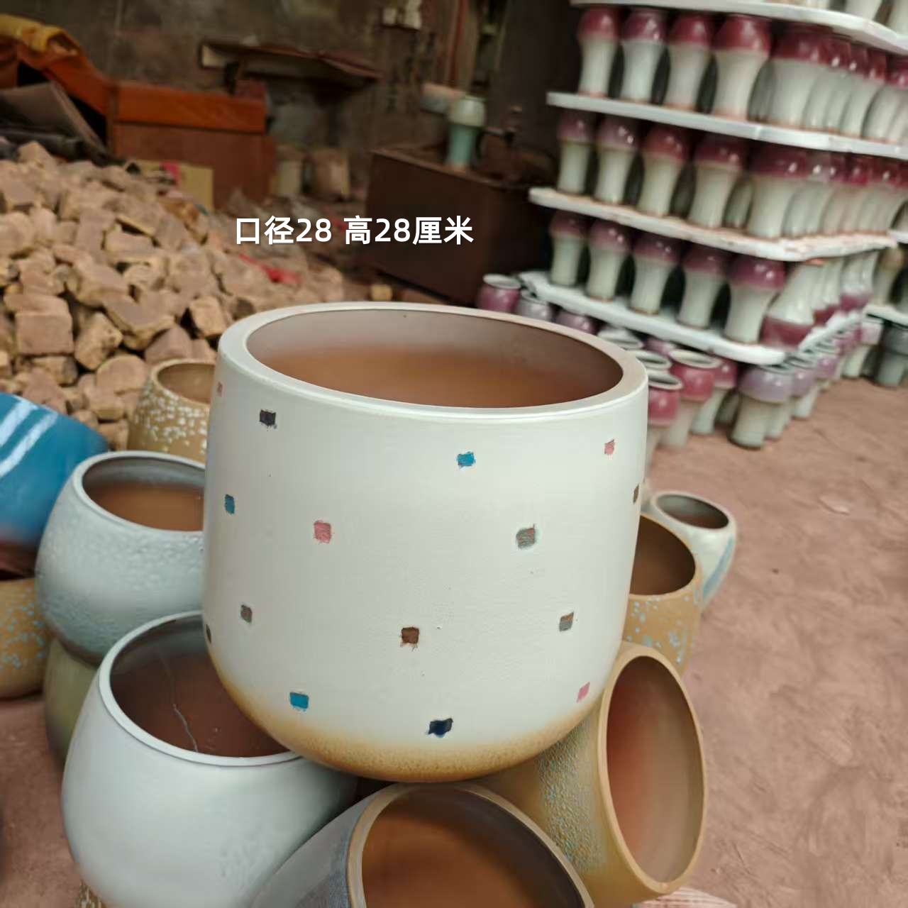 次品大花盆高温烧制加厚透气树木绿植陶瓷花盆