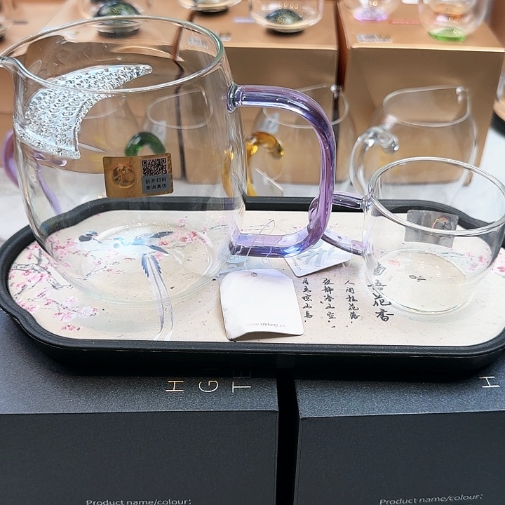 禾器浅紫色澄然月牙款加小杯