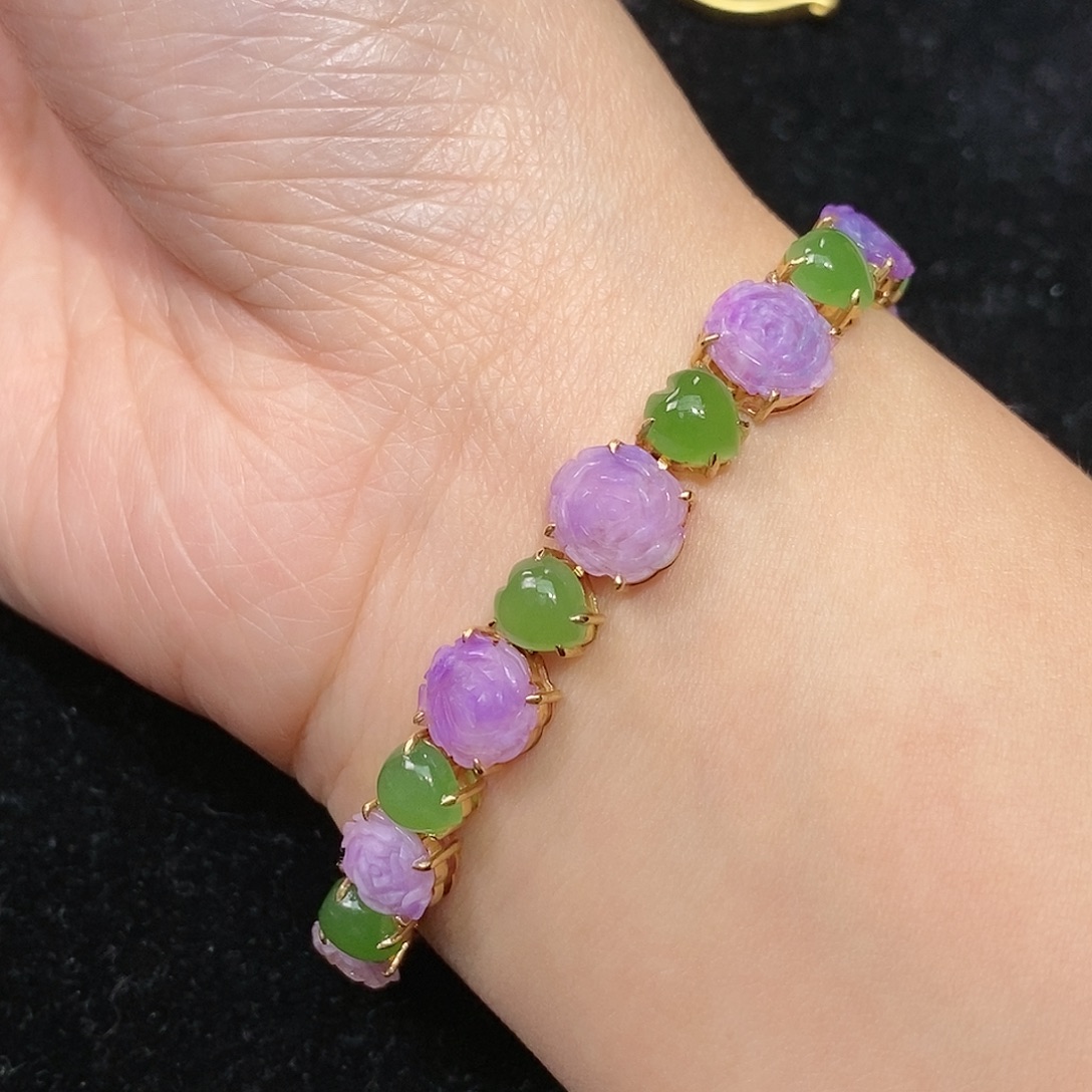 苏纪石（舒俱来）18K金镶嵌手链