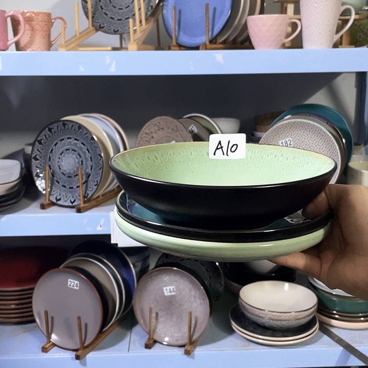 瓷3只高温釉下彩陶瓷餐具