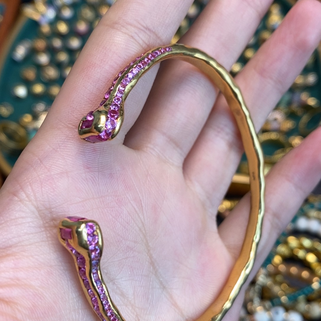 合成立方氧化锆手链足金镶嵌