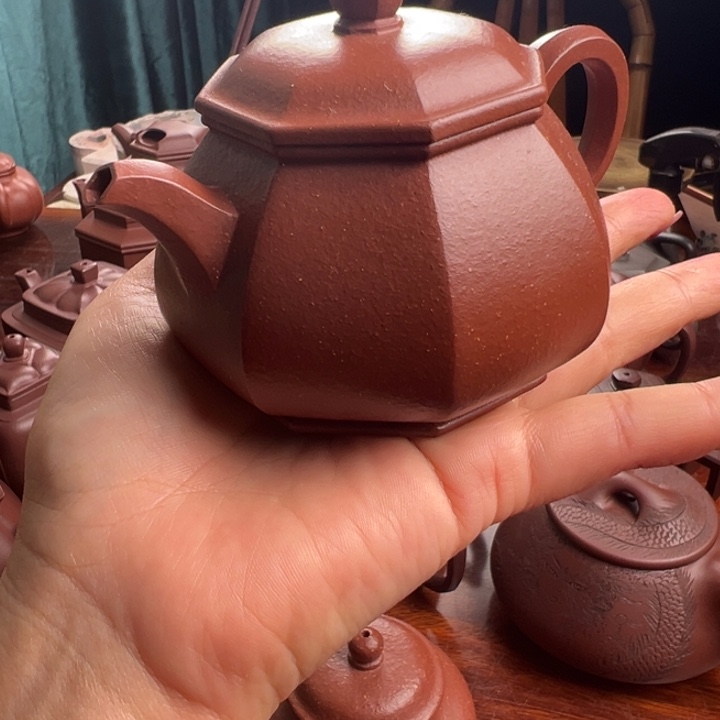 紫砂茶壶降坡八方潘壶微瑕