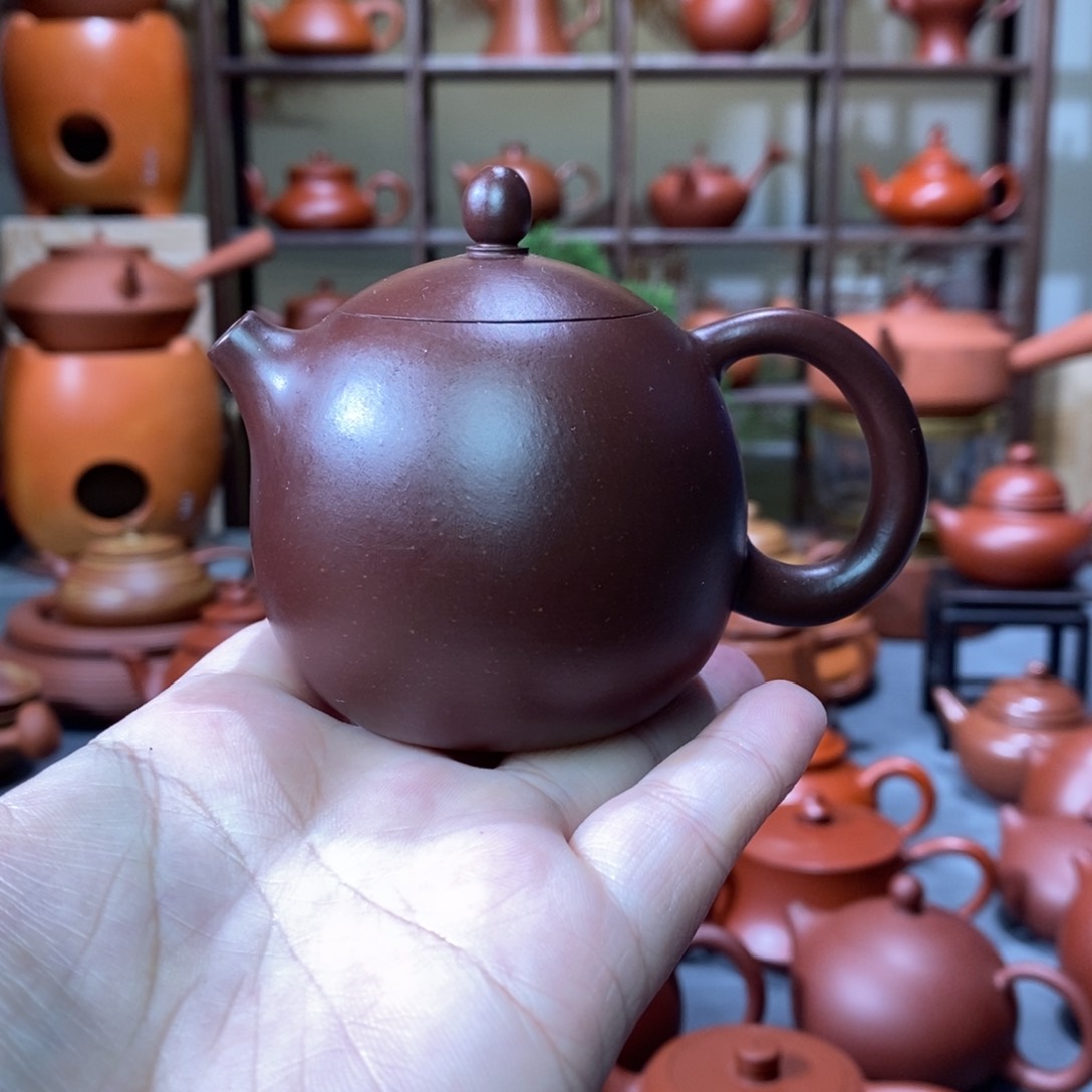 紫砂茶壶林海奇黑金刚龙蛋壶110cc
