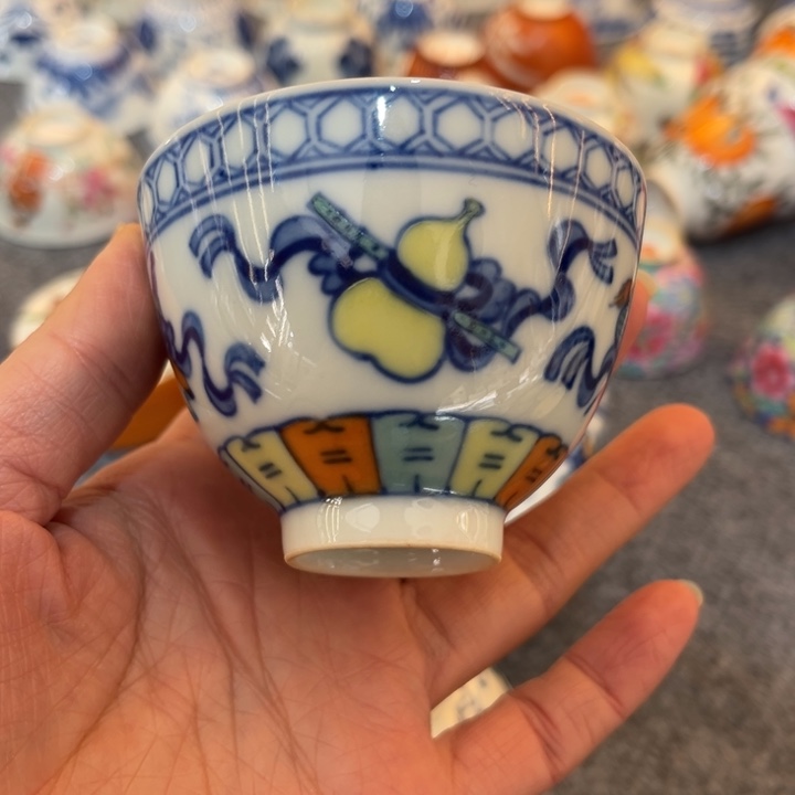 手绘茶杯盖碗陶瓷