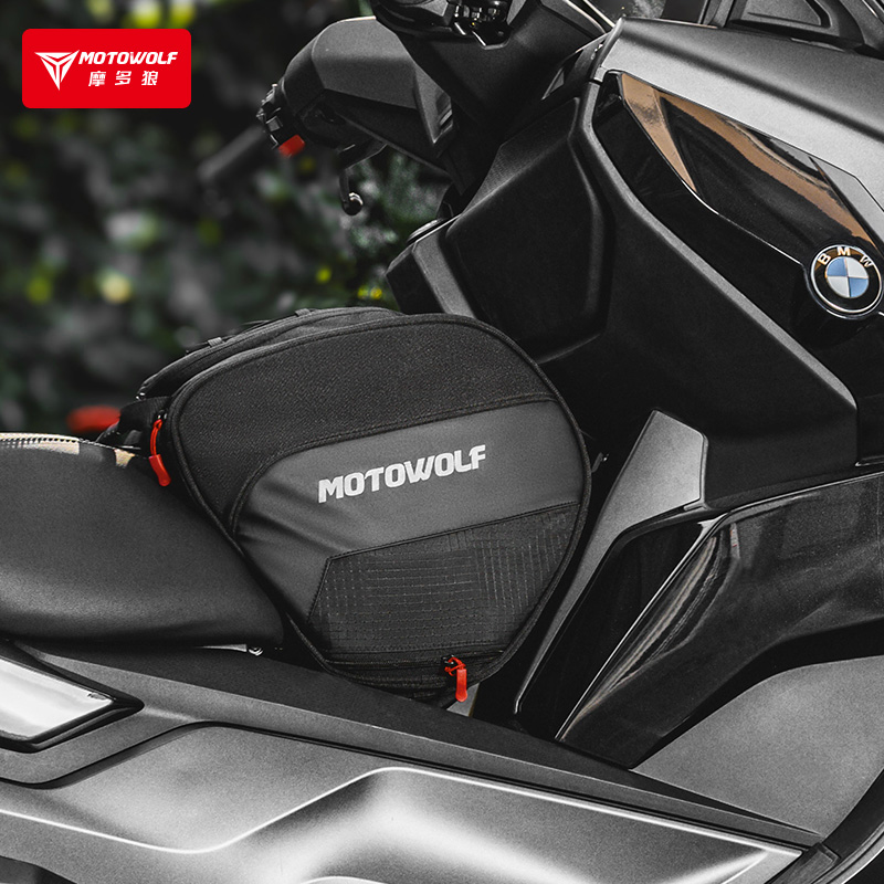 摩多狼摩托车途越踏板油箱包反光防水收纳单肩手提龙骨油箱包