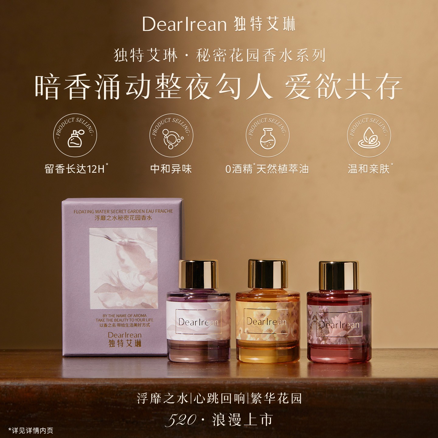 【新品推荐】独特艾琳女士香氛私密香水留香高级净味水润保湿亲肤