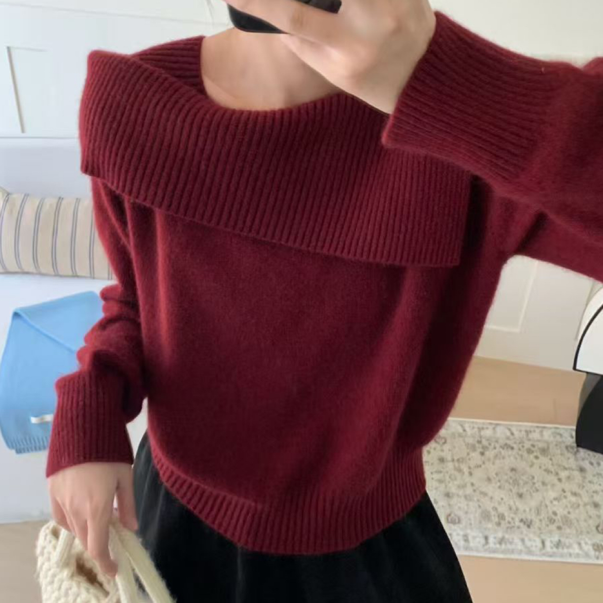 kexinnn【韩系博主】新年红毛衣