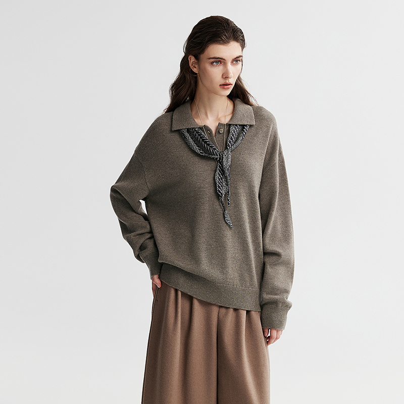 初棉25秋冬 翻领全羊毛POLO针织衫366605053