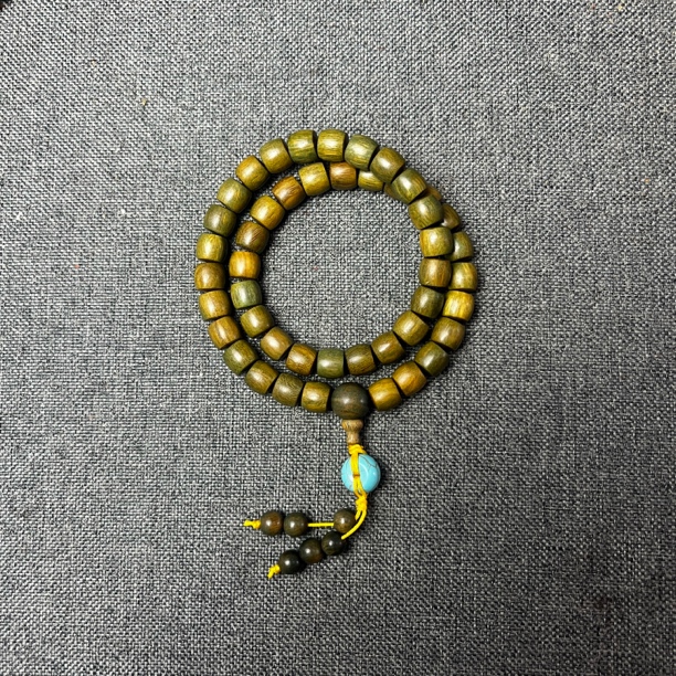 [木艺]绿檀双圈手串7×8手串