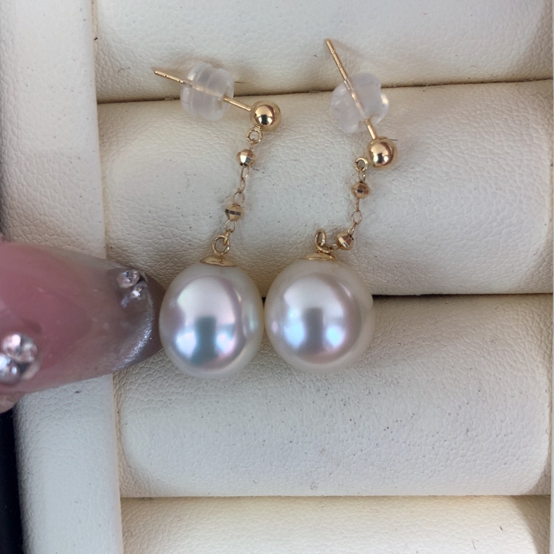 海水珍珠耳饰18K金镶嵌