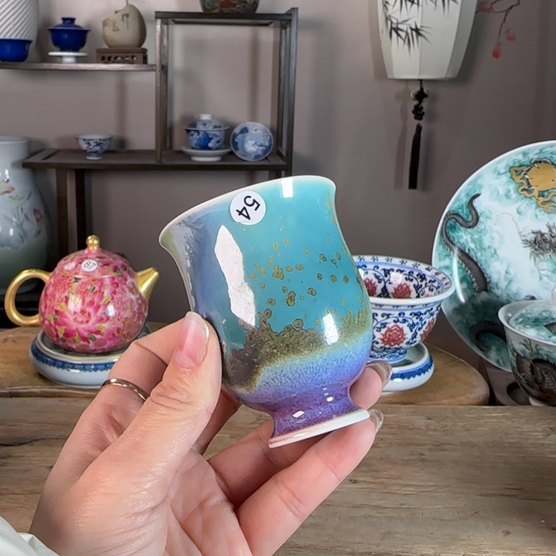 杯景德镇陶瓷柴烧多人