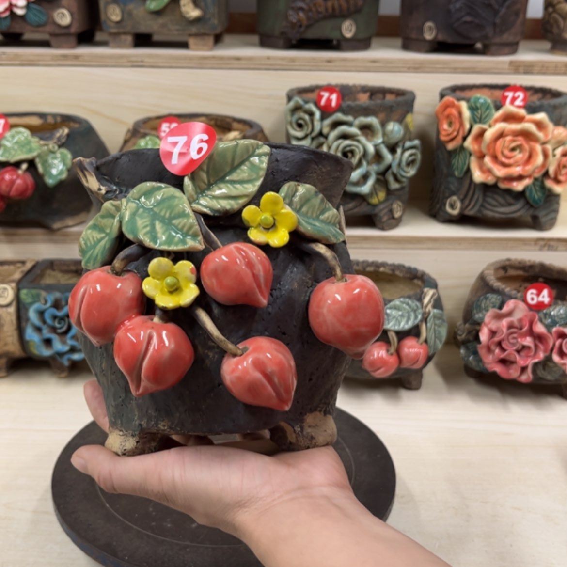 【闪购商品】紫砂花盆76号内口12外高15