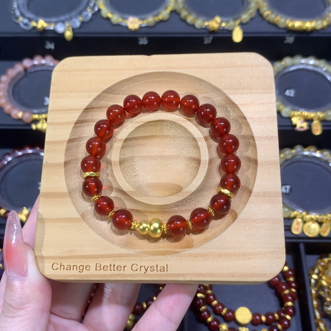 玛瑙/玉髓未镶嵌手链大葫芦