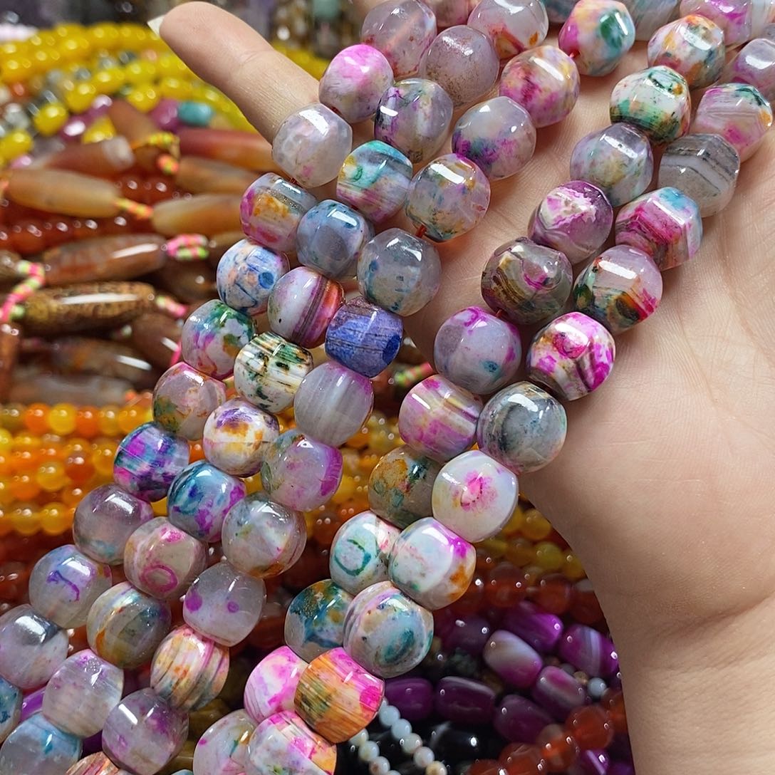 玛瑙/玉髓未镶嵌珠宝半成品锦鲤玛瑙瓜珠一条卡13m