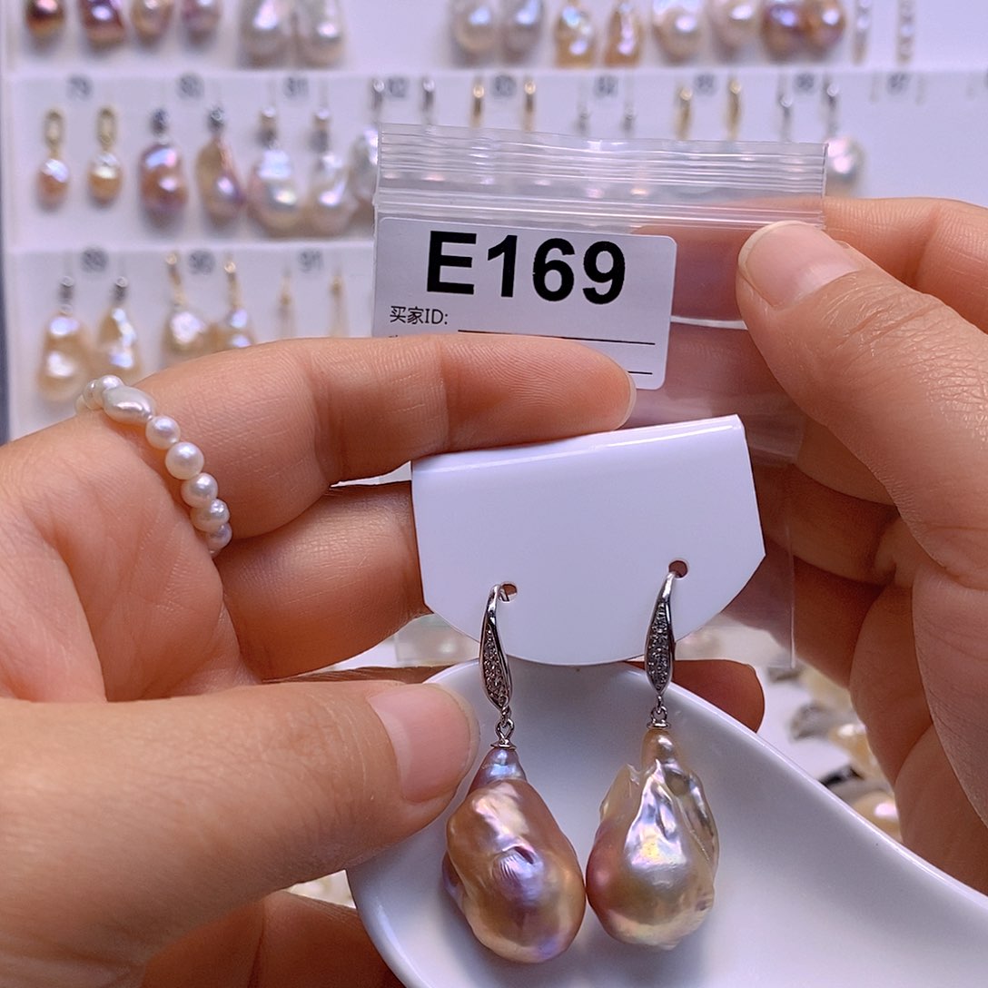 淡水珍珠耳饰银S925镶嵌