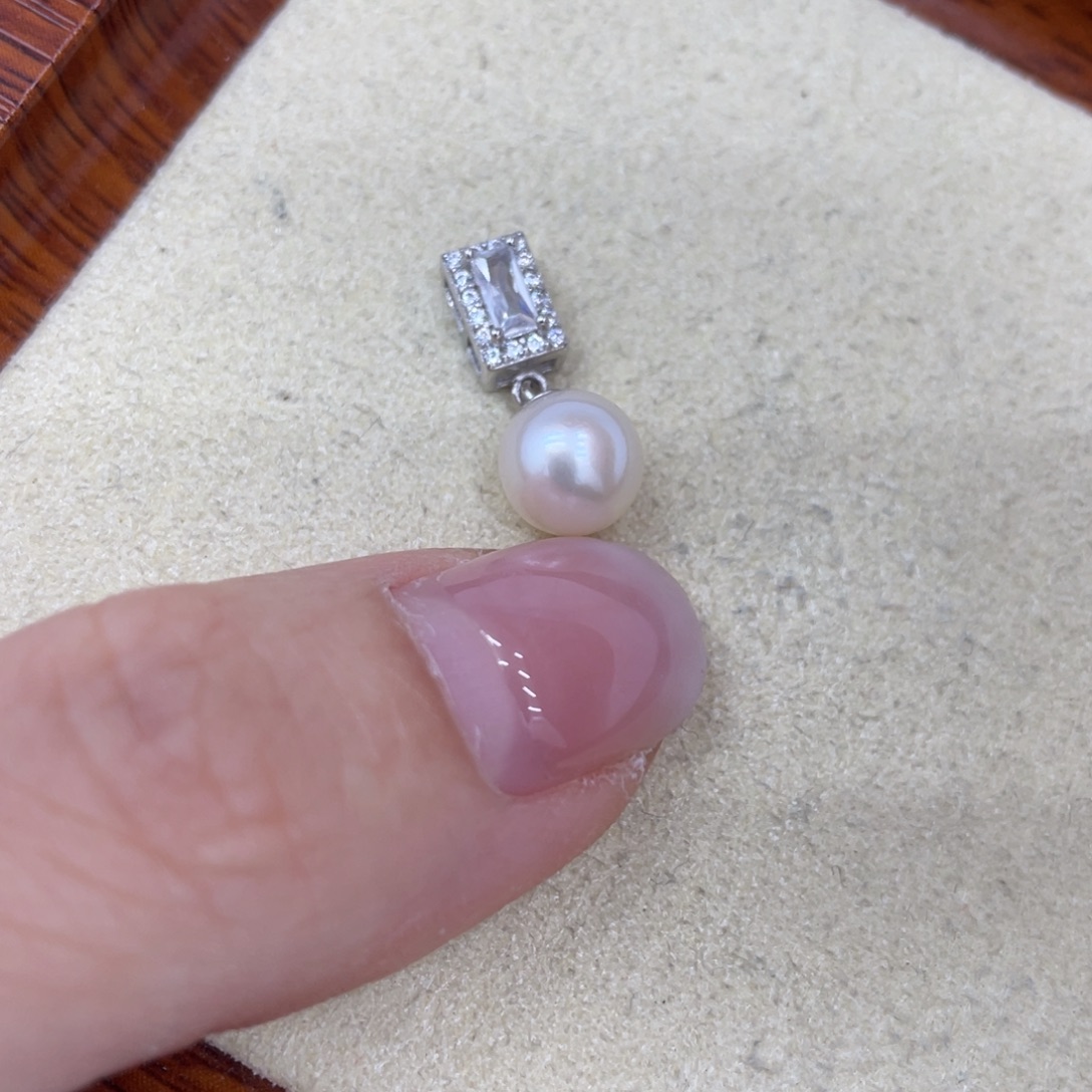 海水珍珠银S925镶嵌颈饰