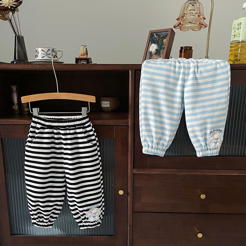 【现货】QK259618秋季新款儿童裤子女童条纹休闲裤女宝秋款百搭