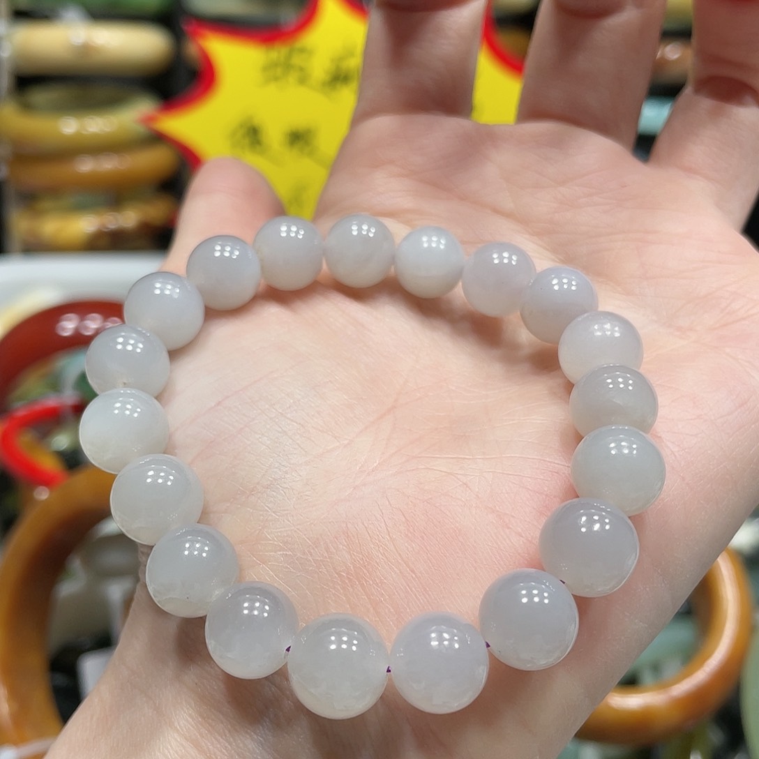 和田玉手串未镶嵌微瑕