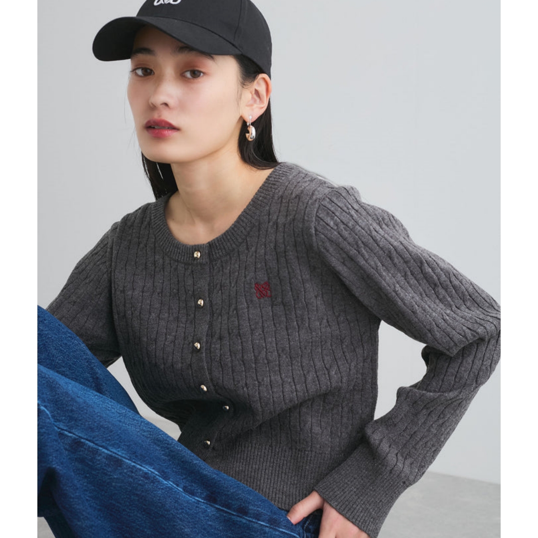 【MonTendre】秋冬新款 V 春游出行温婉大方女装刺绣绞花针织开衫