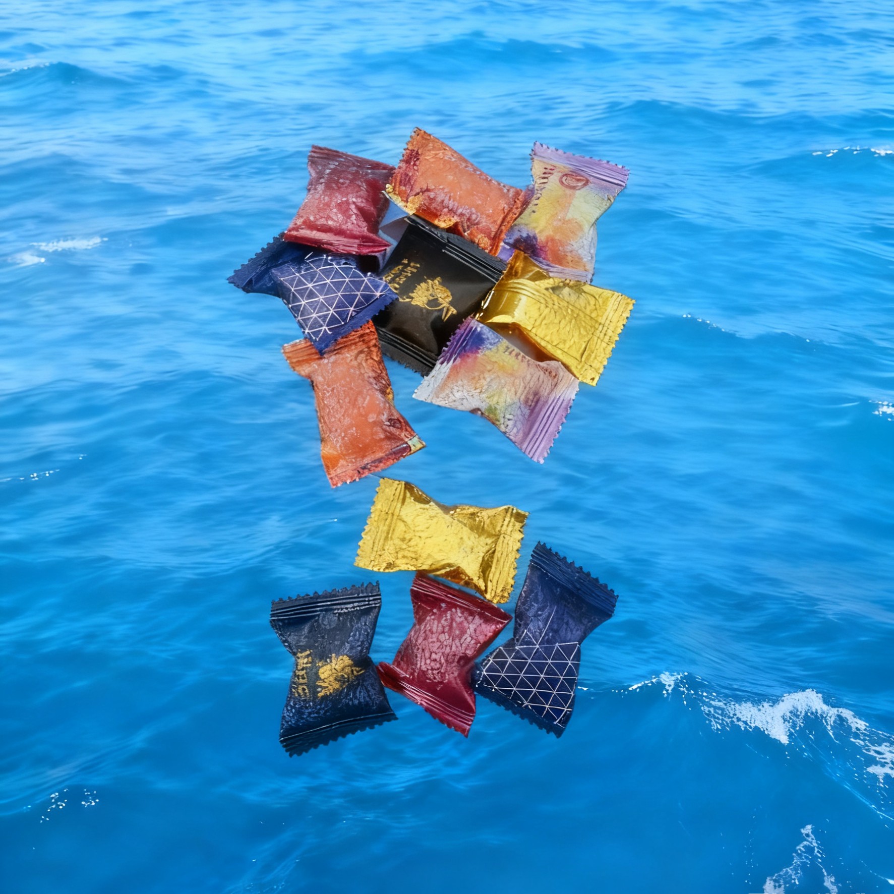 红色金色金牛多彩经典原装老款网红休闲糖果一次性包装袋